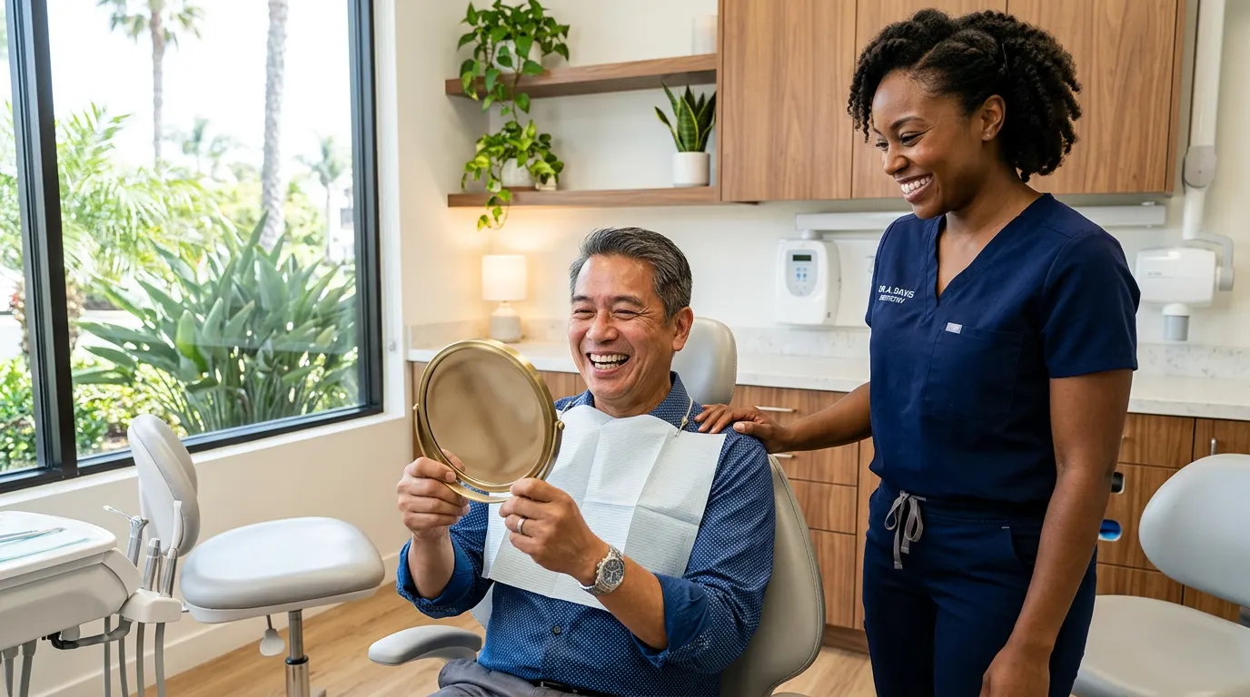 After treatment, you see the result for yourself and leave with a care plan to keep your implants and smile healthy for years.