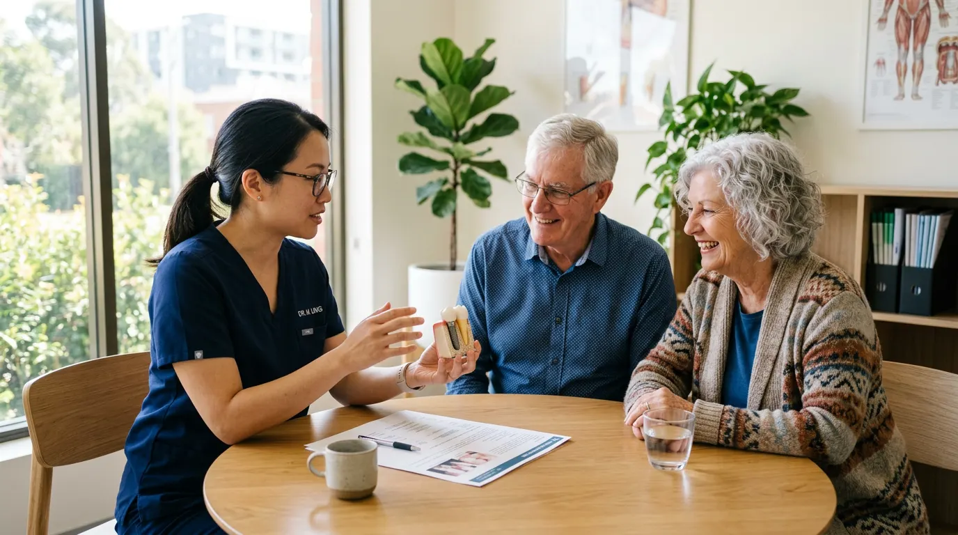 Hold and compare models of implants, dentures and full-arch options, then get a clear written plan with pricing and financing.